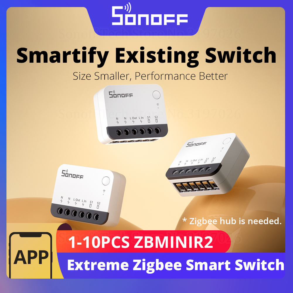Sonoff Mini R4 - SONOFF ZBMINIR2 สวิตช์อัจฉริยะ Zigbee โหมดรีเลย์แยกส่วน ควบคุมสวิตช์ภายนอก