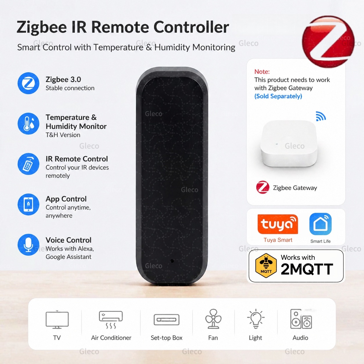 Home Assistant Tuya - ซิกบีสมาร์ท IR รีโมทคอนโทรลอินฟราเรดยูนิเวอร์แซลสมาร์ทโฮมรีโมทบลาสเตอร์ทำงานร่วมกับกูเกิล ผู้ช่วย อเล็กซา สมาร์ทไลฟ์