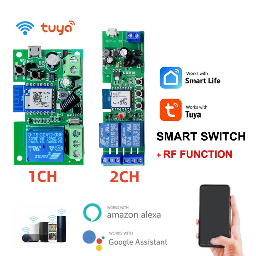Tuya 4 Channel - Alexa สมาร์ทสวิทช์ Tuya สมาร์ท 1CH 2CH