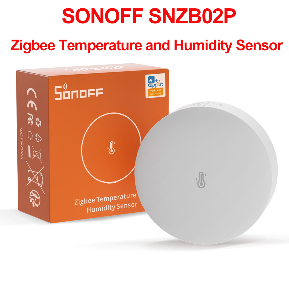 Sonoff - SONOFF SNZB 02P อุปกรณ์สมาร์ทโฮม EWeLink เซ็นเซอร์วัดอุณหภูมิและความชื้น