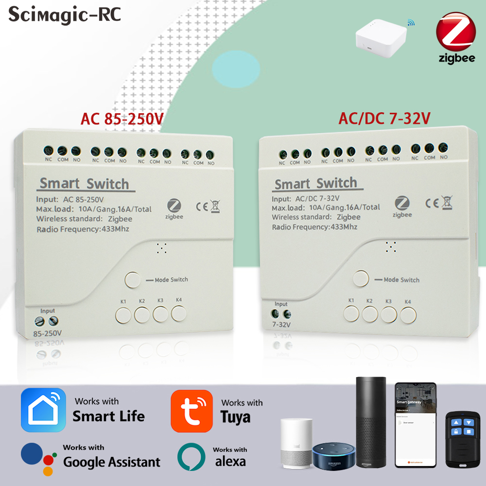 โมดูลรีเลย์สมาร์ทโฮม 4CH Zigbe - Home Assistant Tuya บทวิจารณ์และราคา