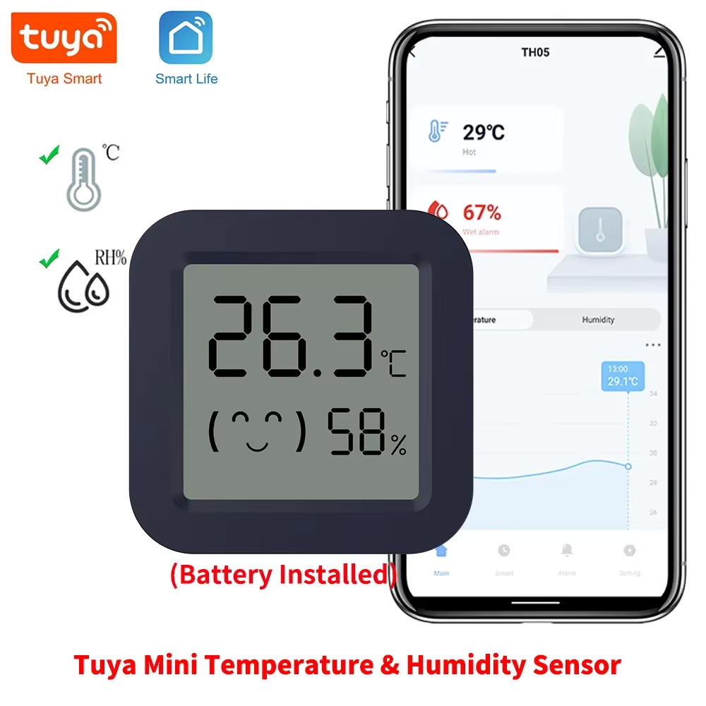 เครื่องวัดอุณหภูมิอัจฉริยะขนาด - Tuya Smart บทวิจารณ์และราคา